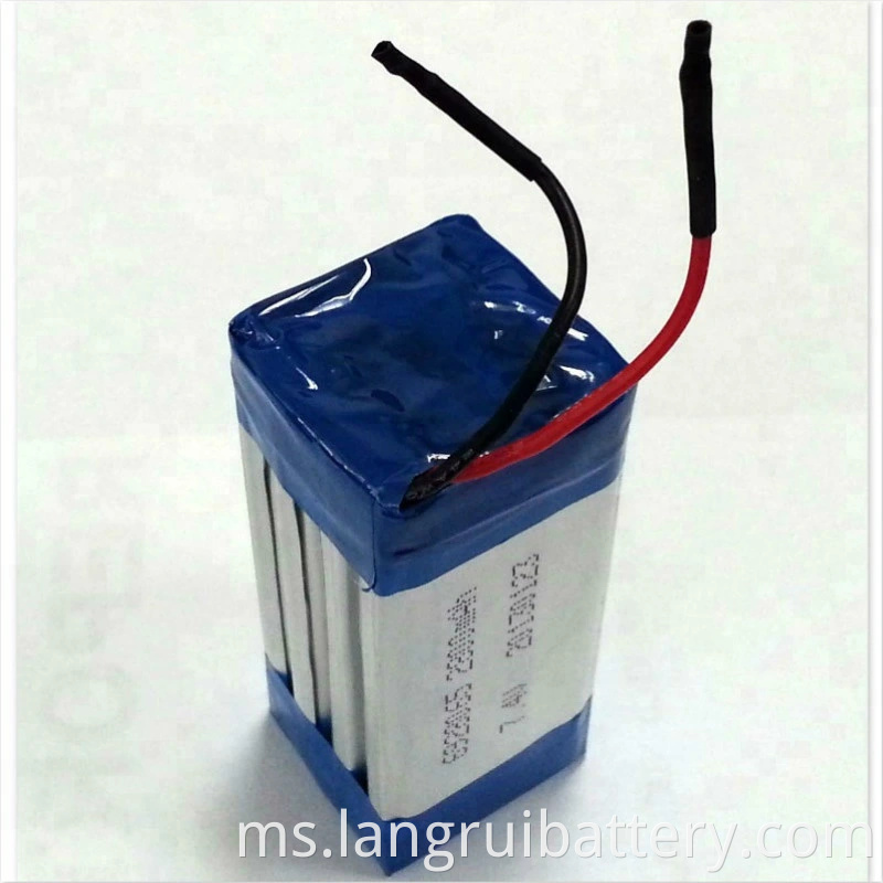 OEM boleh dicas semula Pek bateri Li-polimer 7.4V 1800mAh